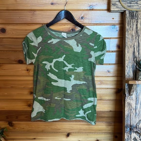 Free People Tops - Free People paper thin camo t-shirt